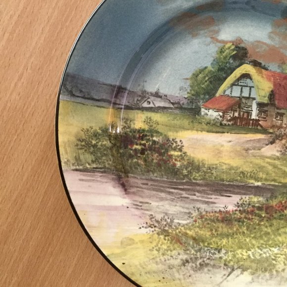 Vintage Royal Doulton made in England plate cottage country scene landscape 9.5" - Picture 6 of 7